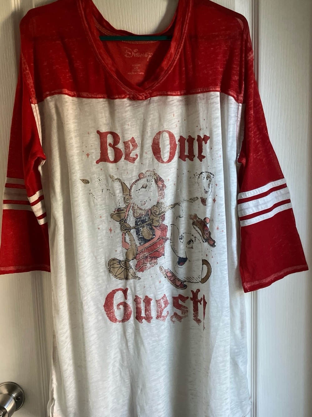 Disney Beauty and the Beast red & white nightie L